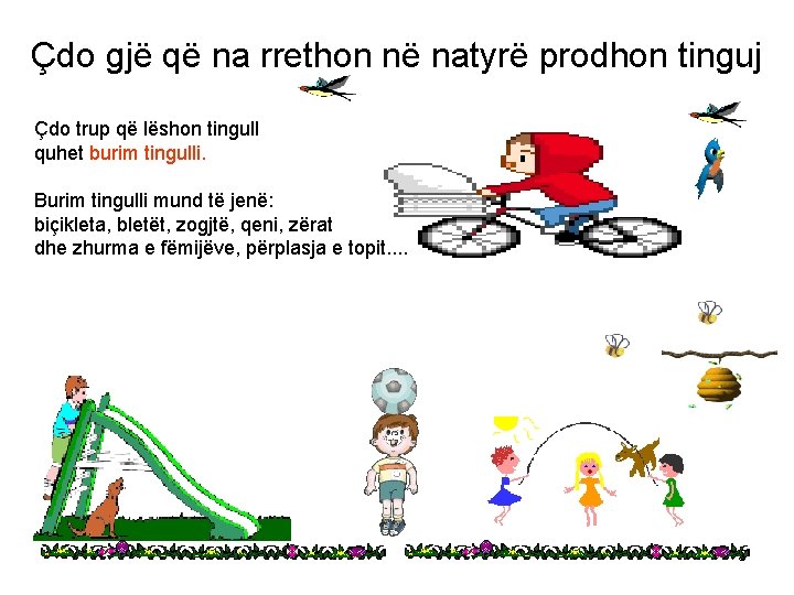 Çdo gjë që na rrethon në natyrë prodhon tinguj Çdo trup që lëshon tingull