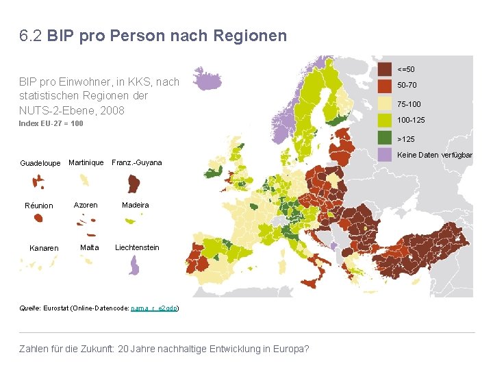6. 2 BIP pro Person nach Regionen <=50 BIP pro Einwohner, in KKS, nach