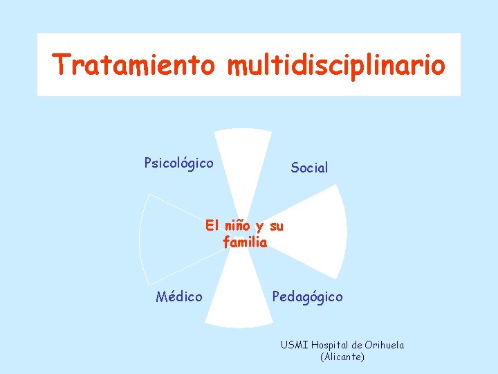 Tratamiento multidisciplinario Psicológico Social El niño y su familia Médico Pedagógico USMI Hospital de