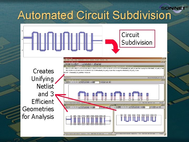 Automated Circuit Subdivision Creates Unifying Netlist and 3 Efficient Geometries for Analysis 