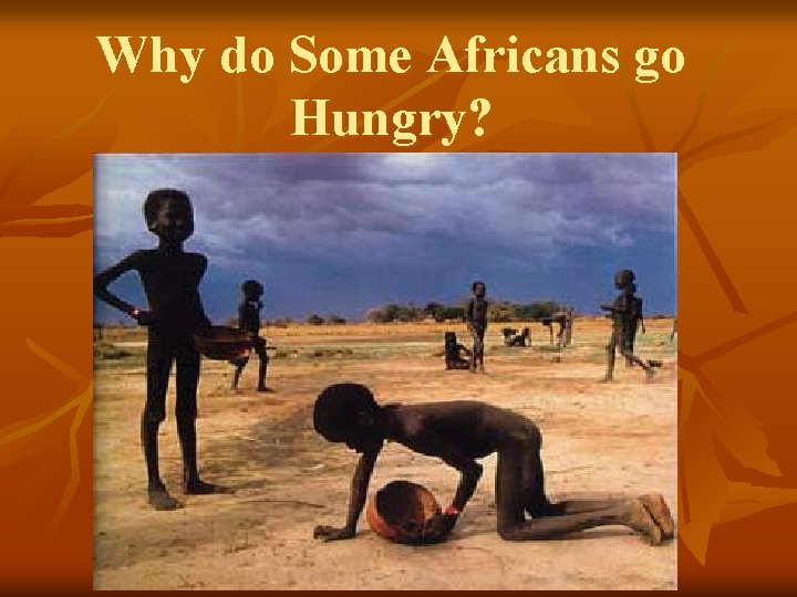 Why do Some Africans go Hungry? 