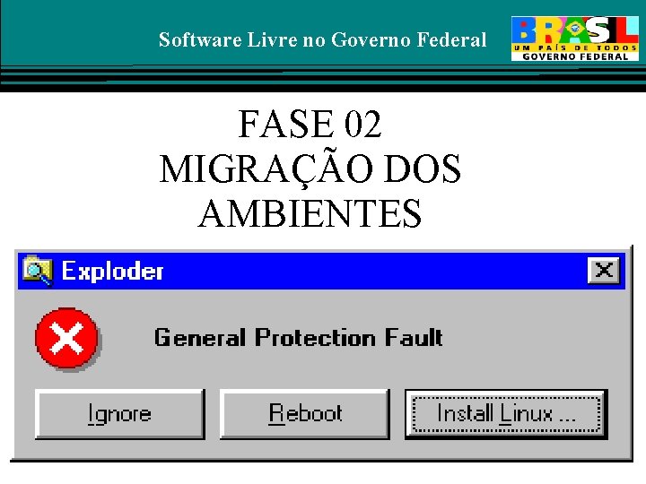 Software Livre no Governo Federal FASE 02 MIGRAÇÃO DOS AMBIENTES 