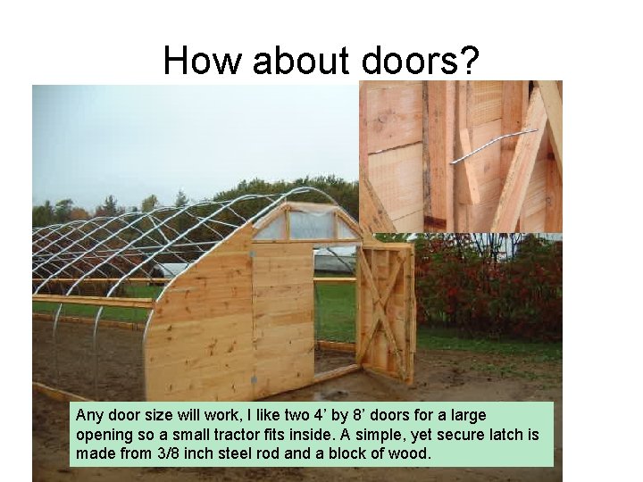 How about doors? Any door size will work, I like two 4’ by 8’