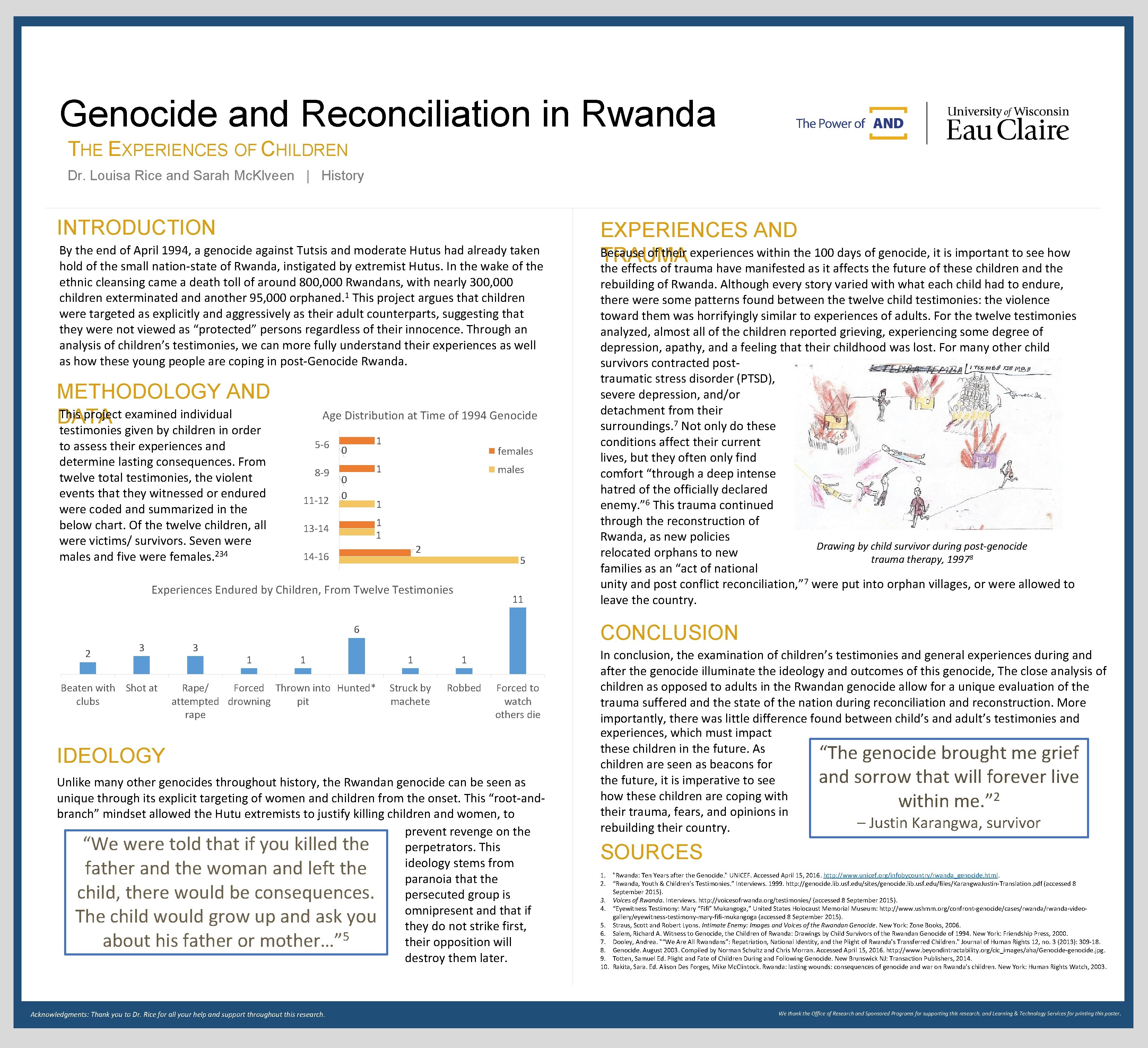 Genocide and Reconciliation in Rwanda THE EXPERIENCES OF CHILDREN Dr. Louisa Rice and Sarah