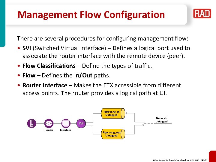 Management Flow Configuration There are several procedures for configuring management flow: • SVI (Switched