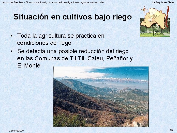 Leopoldo Sánchez - Director Nacional, Instituto de Investigaciones Agropecuarias, INIA La Sequía en Chile