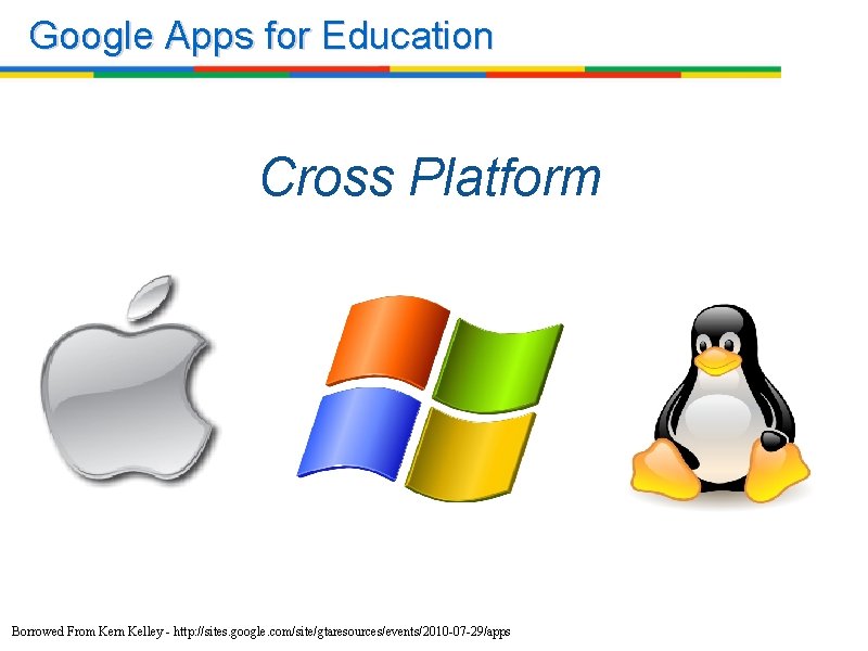 Google Apps for Education Cross Platform Borrowed From Kern Kelley - http: //sites. google.