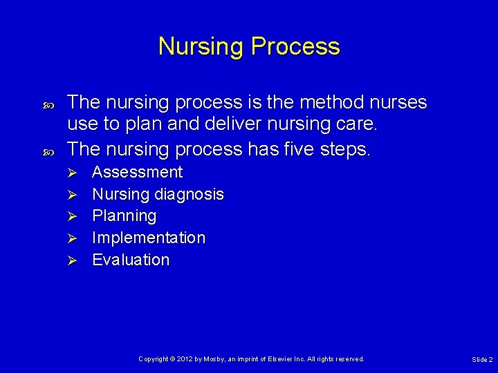 Nursing Process The nursing process is the method nurses use to plan and deliver Nursing Process The nursing process is the method nurses use to plan and deliver