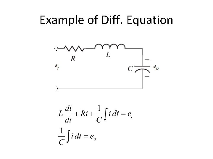 Example of Diff. Equation 