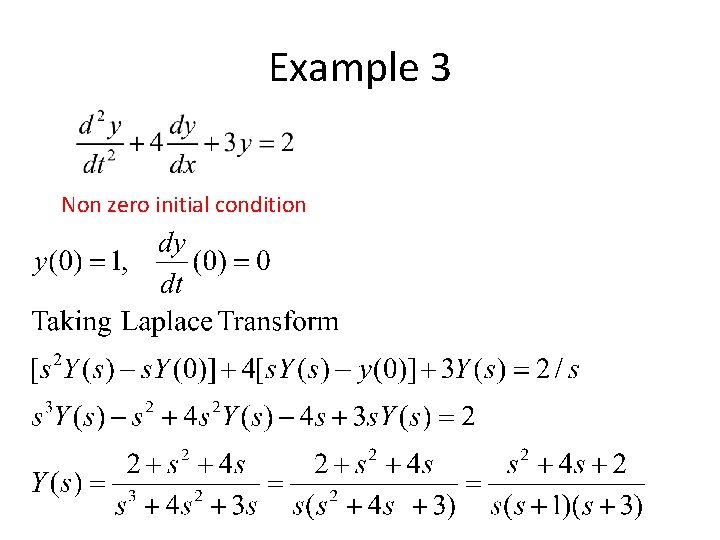 Example 3 Non zero initial condition 