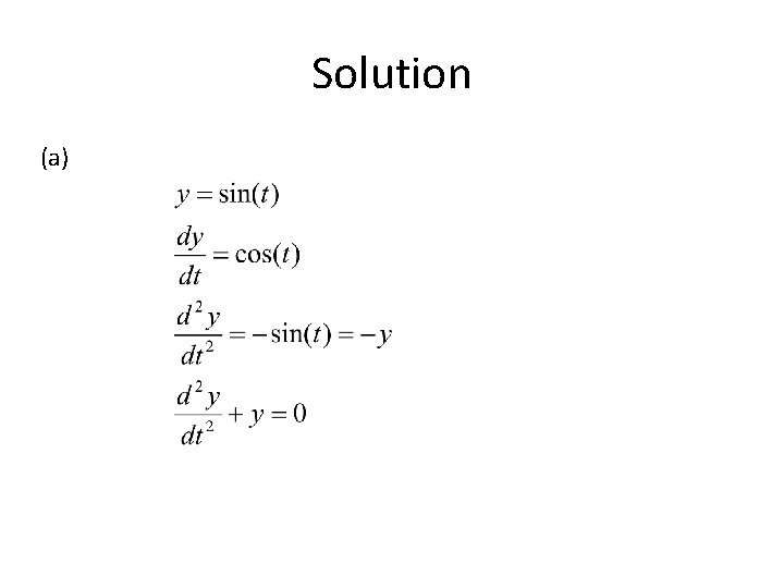 Solution (a) 