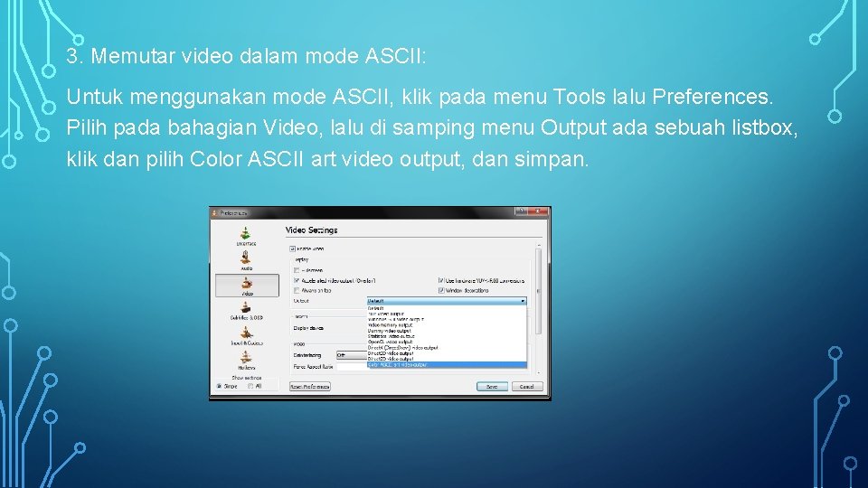 3. Memutar video dalam mode ASCII: Untuk menggunakan mode ASCII, klik pada menu Tools 3. Memutar video dalam mode ASCII: Untuk menggunakan mode ASCII, klik pada menu Tools
