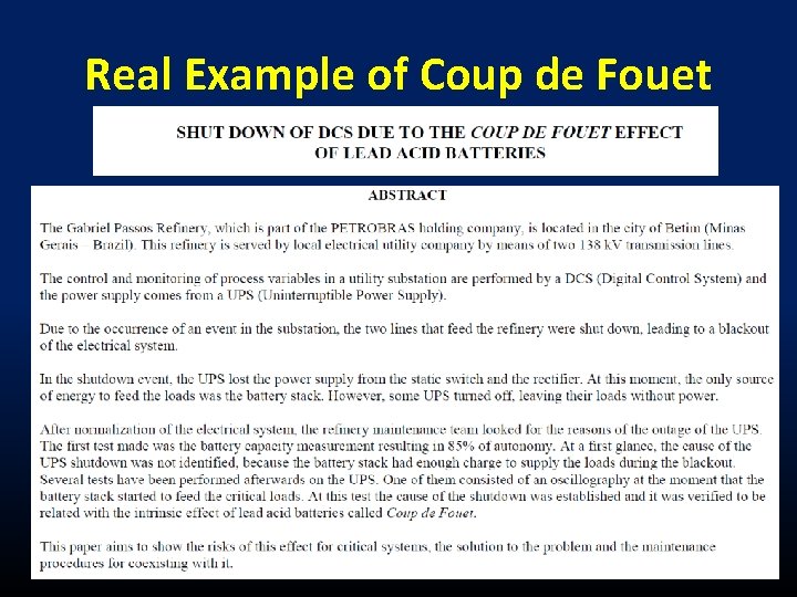 Real Example of Coup de Fouet 