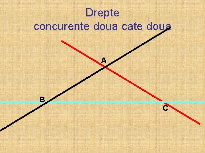 Drepte concurente doua cate doua A B C 