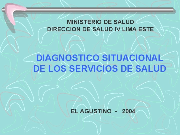 MINISTERIO DE SALUD DIRECCION DE SALUD IV LIMA ESTE DIAGNOSTICO SITUACIONAL DE LOS SERVICIOS