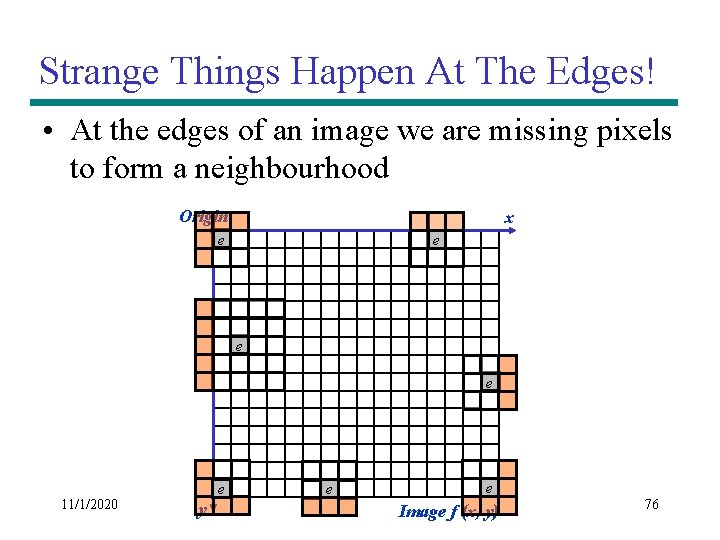 Strange Things Happen At The Edges! • At the edges of an image we Strange Things Happen At The Edges! • At the edges of an image we