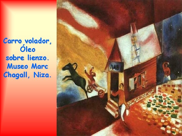 Carro volador, Óleo sobre lienzo. Museo Marc Chagall, Niza. 