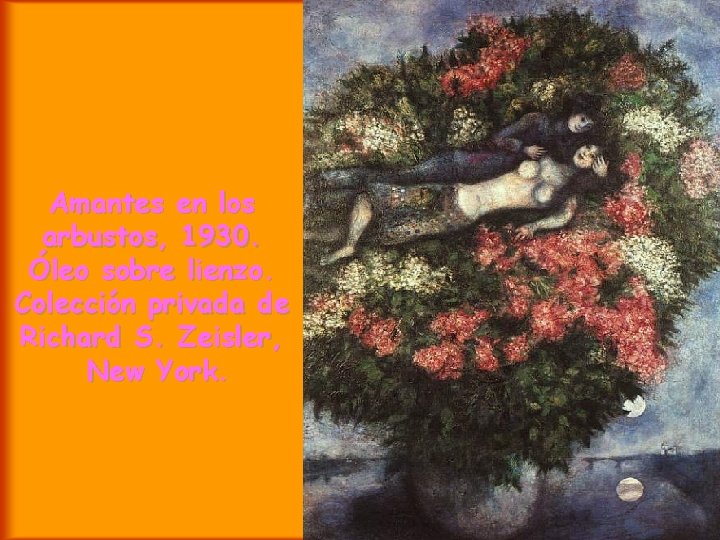 Amantes en los arbustos, 1930. Óleo sobre lienzo. Colección privada de Richard S. Zeisler,