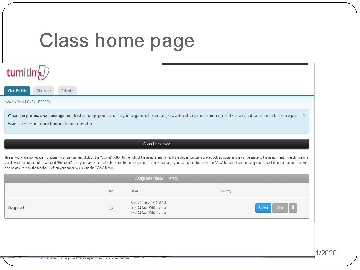 Class home page Workshop for postgraduate students of University of Nigeria, Nsukka 11/1/2020 