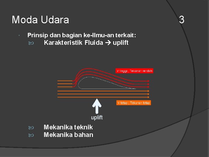 Moda Udara Prinsip dan bagian ke-Ilmu-an terkait: Karakteristik Fluida uplift Mekanika teknik Mekanika bahan