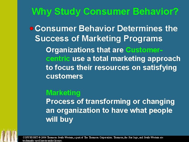 Why Study Consumer Behavior? Consumer Behavior Determines the Success of Marketing Programs Organizations that