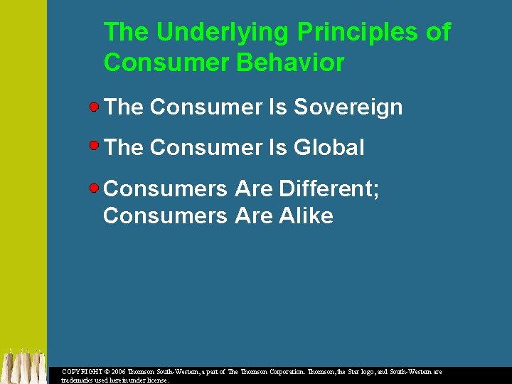 The Underlying Principles of Consumer Behavior The Consumer Is Sovereign The Consumer Is Global