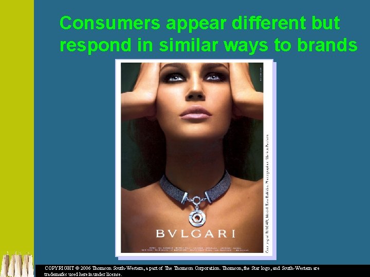 Consumers appear different but respond in similar ways to brands COPYRIGHT © 2006 Thomson