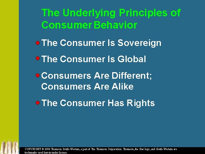 The Underlying Principles of Consumer Behavior The Consumer Is Sovereign The Consumer Is Global