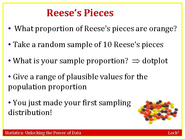 Reese’s Pieces • What proportion of Reese’s pieces are orange? • Take a random