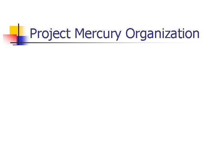 Project Mercury Organization 