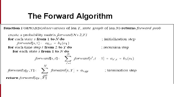 The Forward Algorithm 