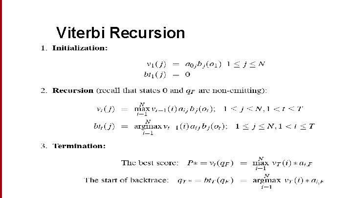 Viterbi Recursion 