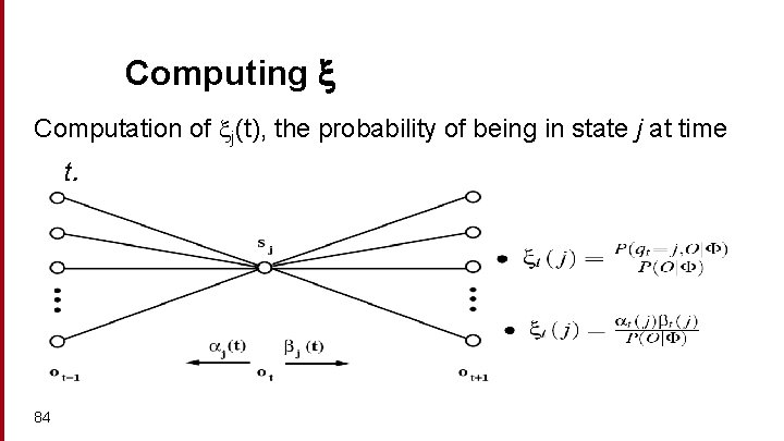 Computing Computation of j(t), the probability of being in state j at time t.