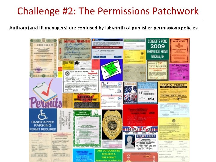 Challenge #2: The Permissions Patchwork Authors (and IR managers) are confused by labyrinth of