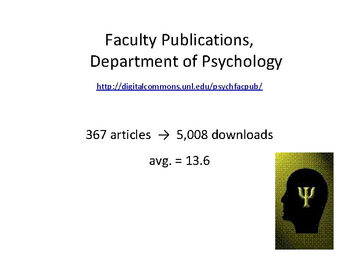 Faculty Publications, Department of Psychology http: //digitalcommons. unl. edu/psychfacpub/ 367 articles → 5, 008