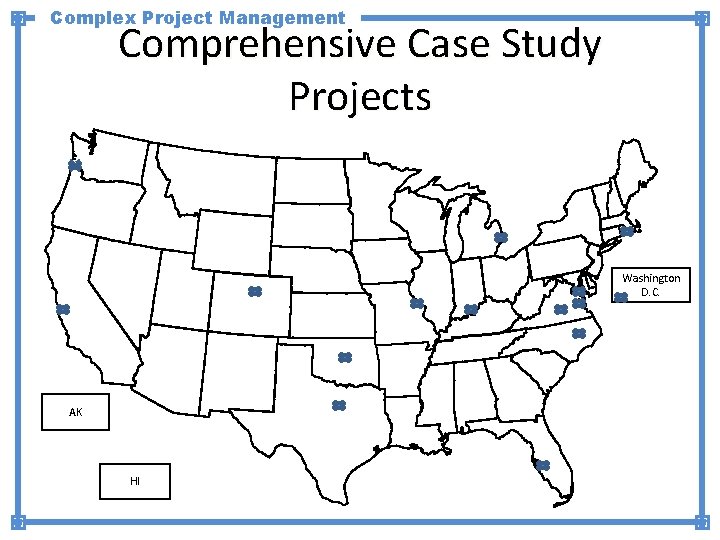 Complex Project Management Comprehensive Case Study Projects ` Washington D. C. AK HI 