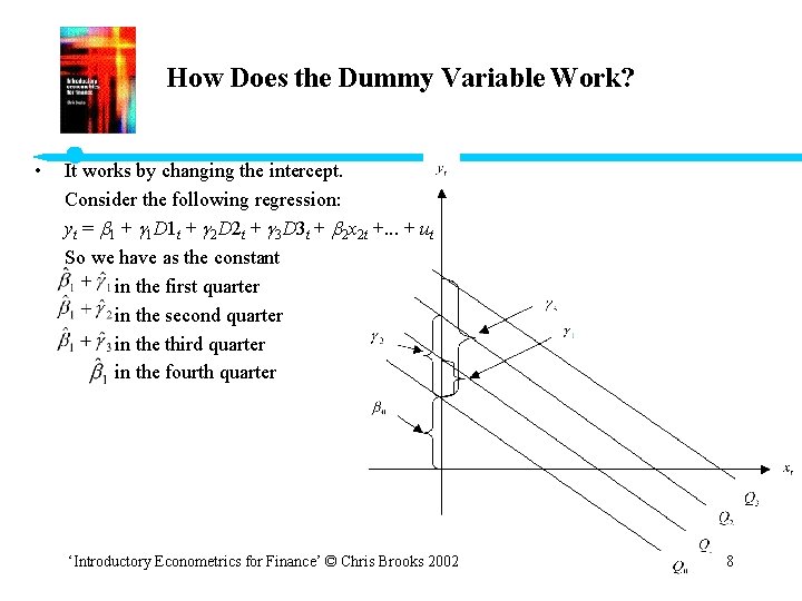 How Does the Dummy Variable Work? • It works by changing the intercept. Consider