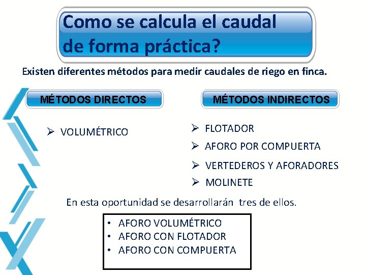 Como se calcula el caudal de forma práctica? Existen diferentes métodos para medir caudales