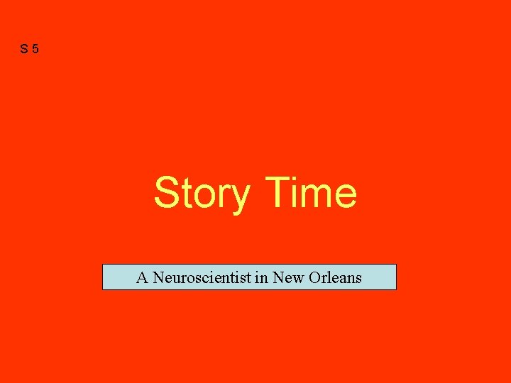 S 5 Story Time A Neuroscientist in New Orleans 