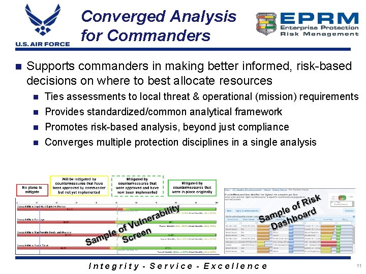 Converged Analysis for Commanders Supports commanders in making better informed, risk-based decisions on where
