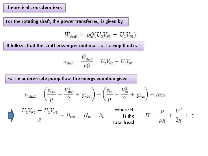 Theoretical Considerations For the rotating shaft, the power transferred, is given by It follows