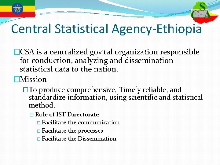 Central Statistical Agency Ethiopia Module 2 Strategies For