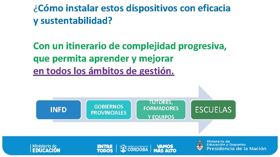 ¿Cómo instalar estos dispositivos con eficacia y sustentabilidad? Con un itinerario de complejidad progresiva,