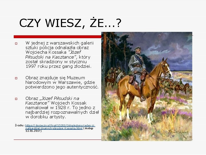 CZY WIESZ, ŻE. . . ? o o o W jednej z warszawskich galerii