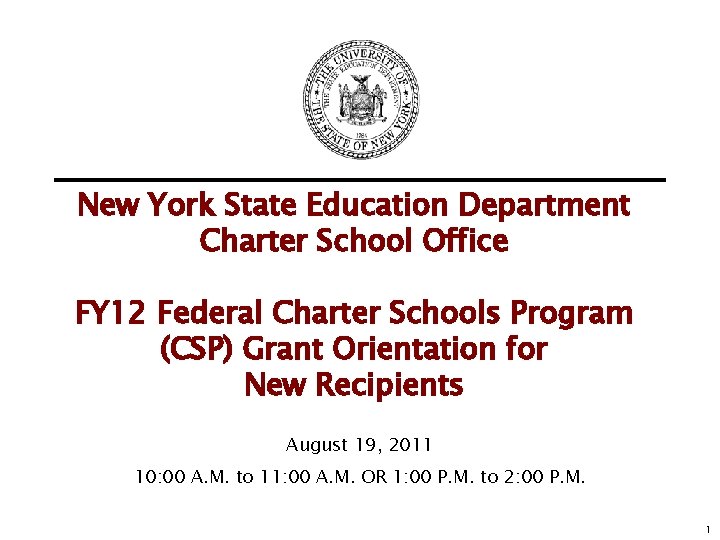 New York State Education Department Charter School Office