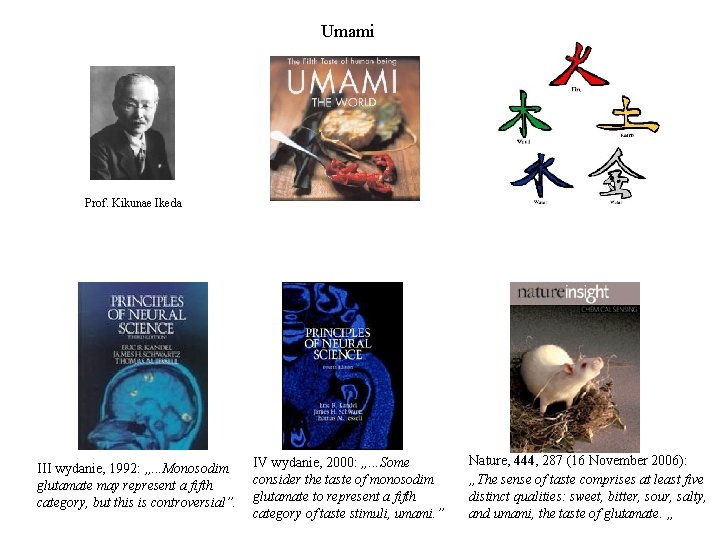 Umami Prof. Kikunae Ikeda III wydanie, 1992: „. . . Monosodim glutamate may represent