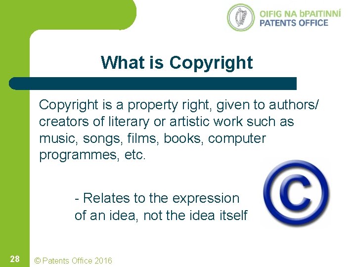 What is Copyright is a property right, given to authors/ creators of literary or What is Copyright is a property right, given to authors/ creators of literary or