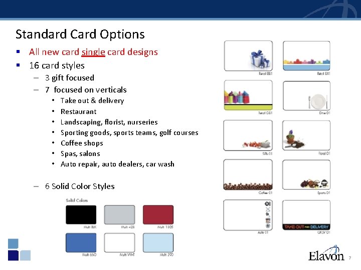 Standard Card Options § All new card single card designs § 16 card styles