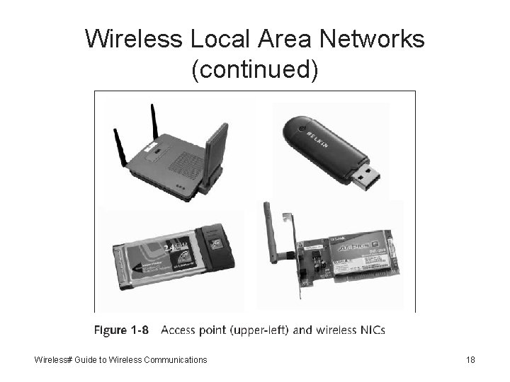 Wireless Local Area Networks (continued) Wireless# Guide to Wireless Communications 18 