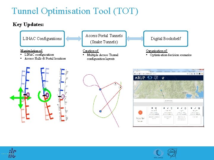 Tunnel Optimisation Tool (TOT) Key Updates: LINAC Configurations Manipulation of: • LINAC configurations •